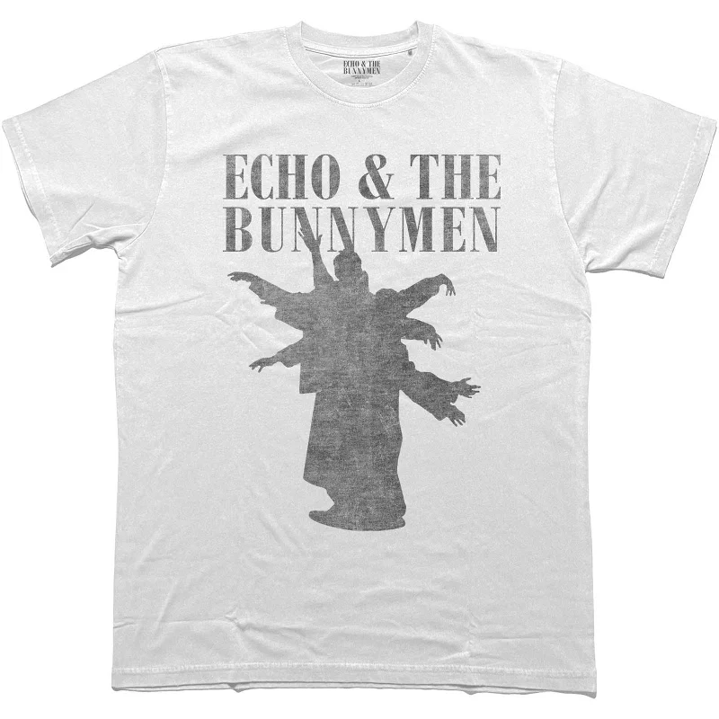 Echo & The Bunnymen| Official Band T-Shirt | Silhouettes White Chenille Brocade Lace Echo & The Bunnymen| Official Band T-Shirt | Silhouettes White Chenille Brocade Lace