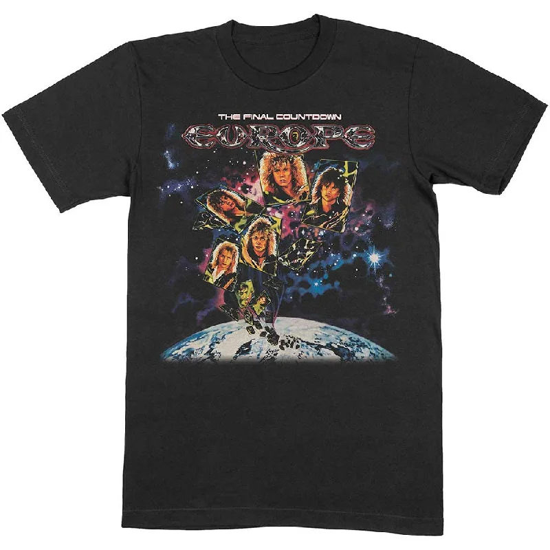 Europe | Official Band T-Shirt | Final Countdown Ribbed Striped Patterned