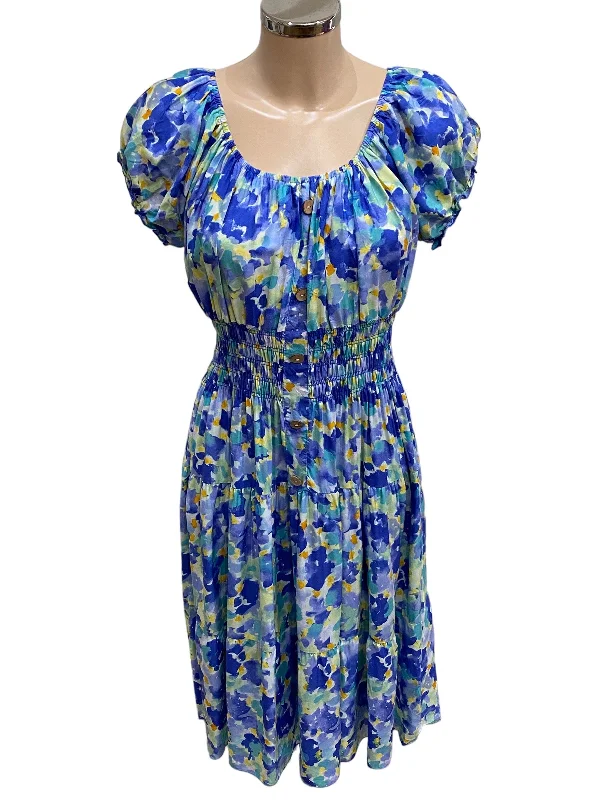 Artist Print  Bardot Midi Dress (2 Colours) Fashionable Floral Embroidery Midi Dress