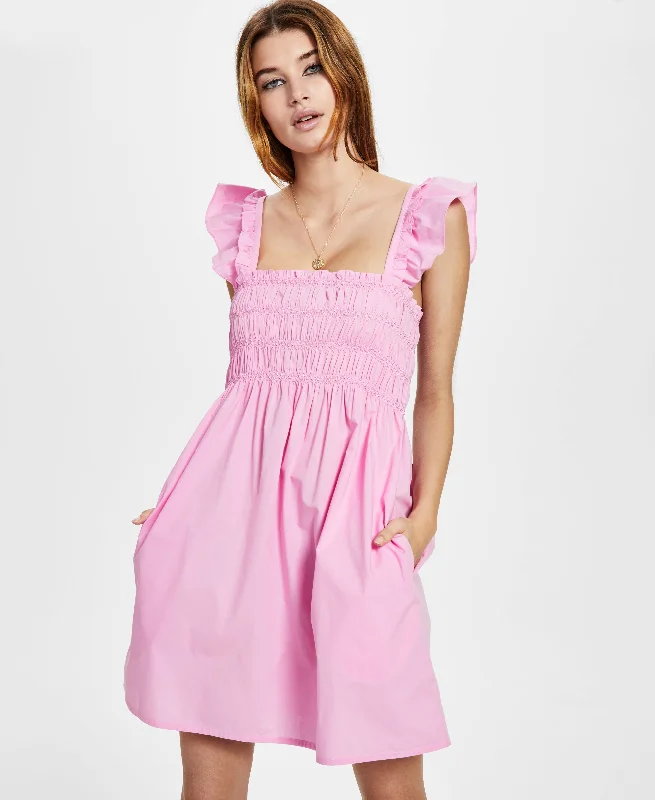French Connection Womens Isla Cotton Poplin Mini Dress Chic Tropical Mini Dress