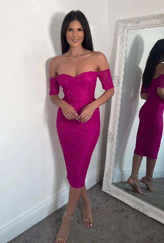 GIRL IN MIND MARILYN SWEETHEART MIDI DRESS Trendy Flared Sleeve Midi Dress