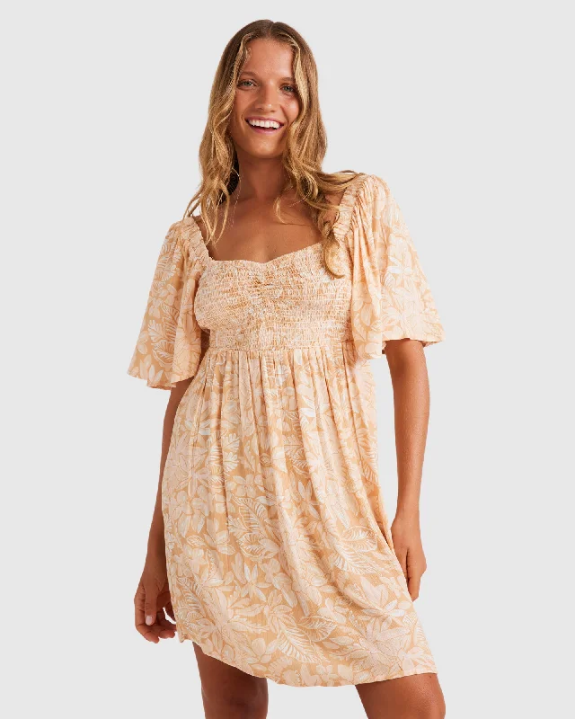 Womens Golden Dawn Mini Dress Stylish Sweetheart Mini Dress