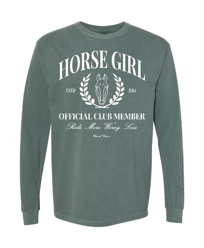 HORSE GIRL LONG SLEEVE | TEE Silk Blend Satin Velvet