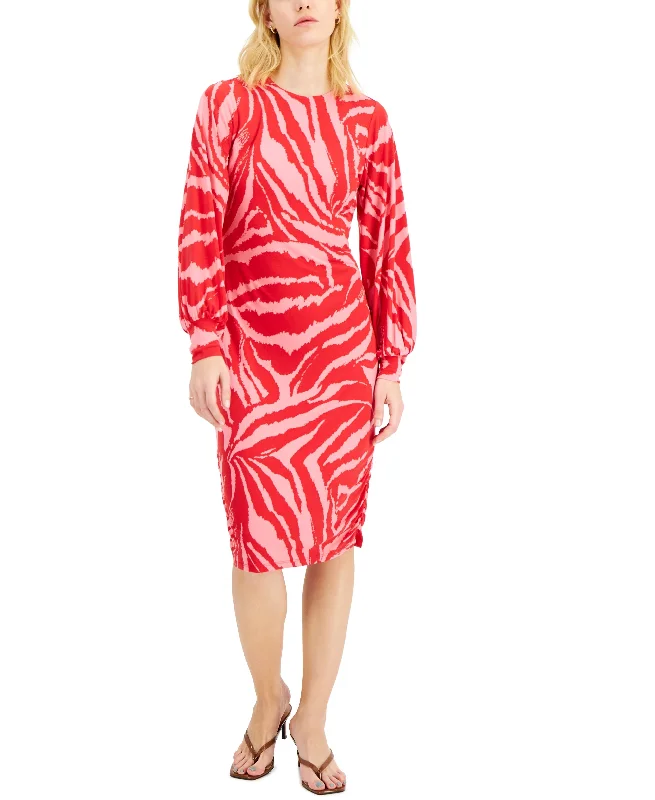INC International Concepts Printed Knit Midi Dress Stylish Button-Up Midi Dress