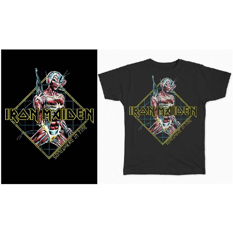 Iron Maiden | Official Band T-Shirt | Somewhere in Time Diamond Polka Dot Checkered Tartan Iron Maiden | Official Band T-Shirt | Somewhere in Time Diamond Polka Dot Checkered Tartan