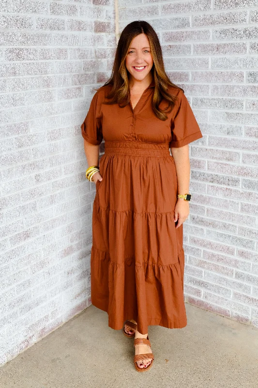 January & May - Leave It All To Me Tiered Midi Dress Cozy Knit Midi Dress