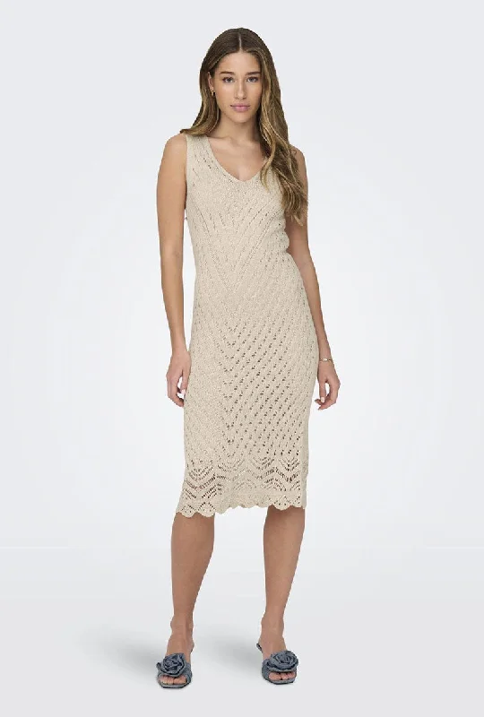 JDY SUN SL VNECK MIDI DRESS Cozy A-Line Midi Dress