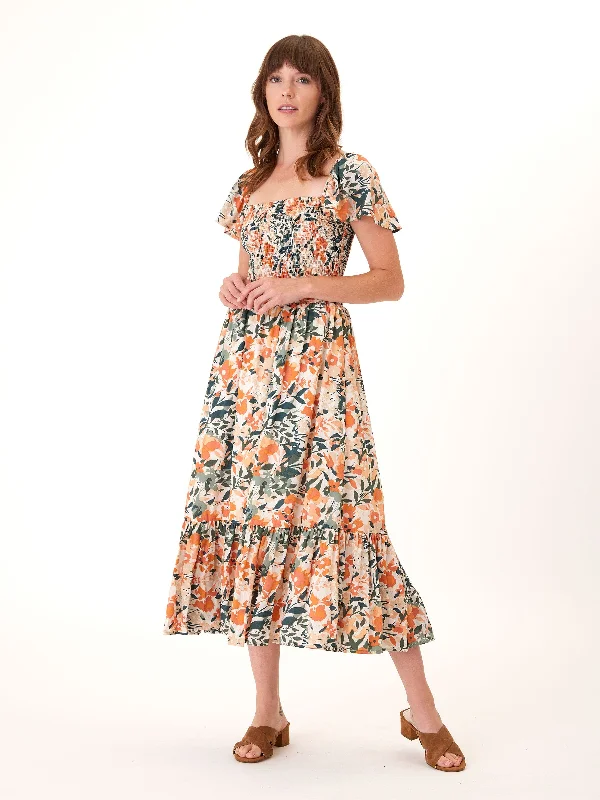 Josette Printed Tencel Midi Dress Elegant Faux Wrap Midi Dress