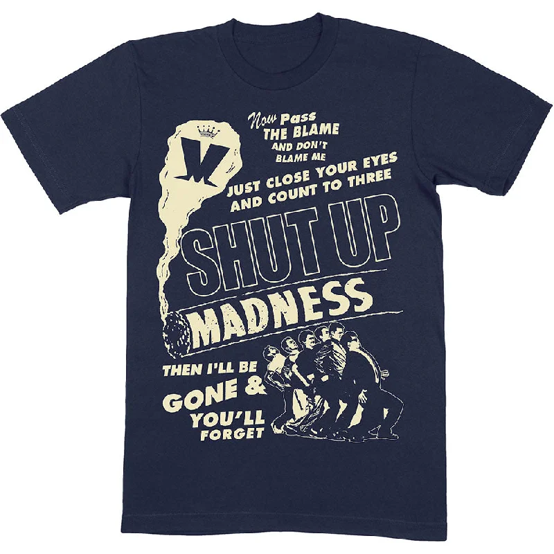 Madness | Official Band T-Shirt | Shut Up Print Jacquard Patchwork