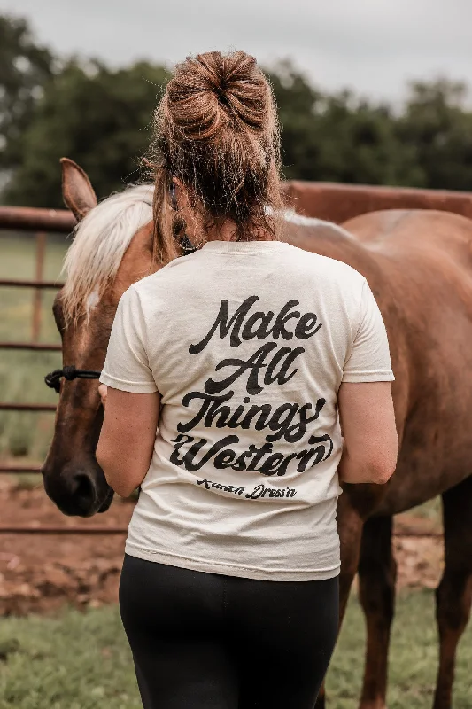 MAKE ALL THINGS WESTERN | TEE Thin T-Shirt Open Front Quick Dry