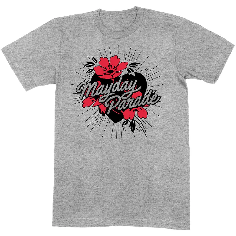 Mayday Parade | Official Band T-Shirt | Heart and Flowers Terry Blend Velvet Blend Canvas Blend Mayday Parade | Official Band T-Shirt | Heart and Flowers Terry Blend Velvet Blend Canvas Blend