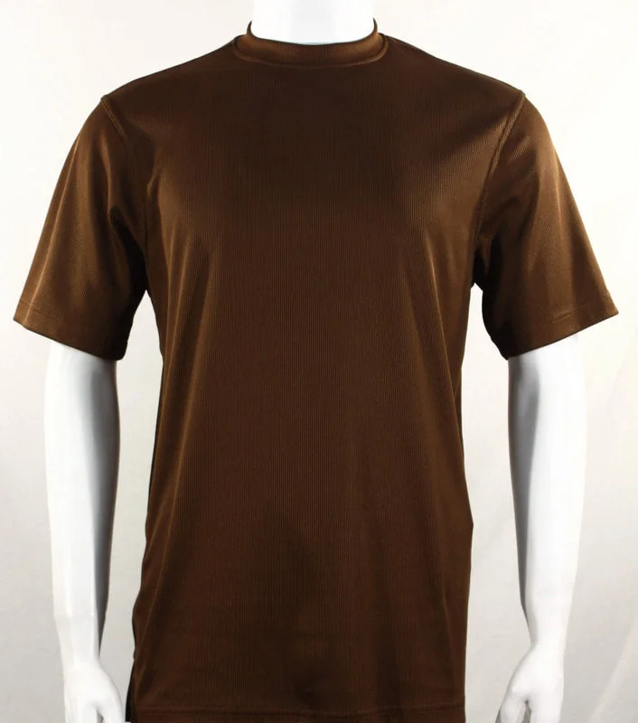 Mens Elegant Silky Cocoa Brown Mock Neck Dressy T-Shirt Collared T-Shirt Boat Neck A-Line Mens Elegant Silky Cocoa Brown Mock Neck Dressy T-Shirt Collared T-Shirt Boat Neck A-Line