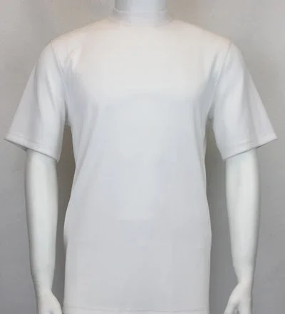 Mens Elegant Silky White Mock Neck Dressy T-Shirt Zippered Front Buttoned Front Snap Front Mens Elegant Silky White Mock Neck Dressy T-Shirt Zippered Front Buttoned Front Snap Front