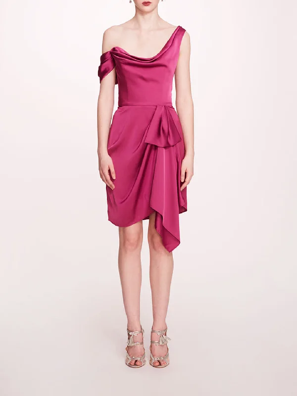 Asymmetrical Satin Mini Dress Cozy Cotton Mini Dress