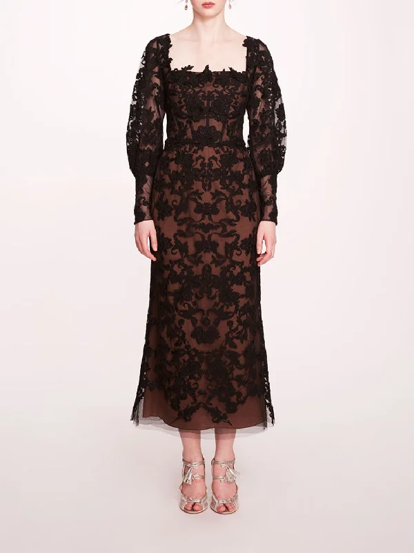 Long Sleeve Corded Midi Dress Comfortable Ruched Midi Dress