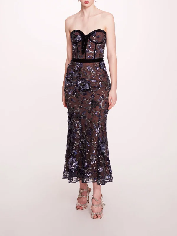 Climbing Vines Midi Dress Stylish Pleated Skirt Midi Dress