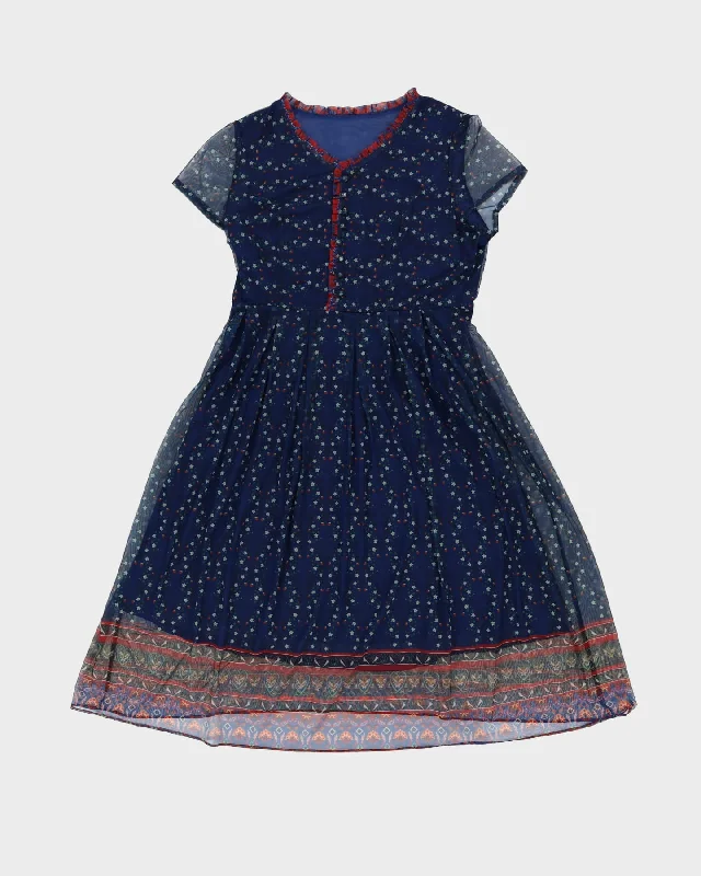 Navy floral netting midi dress - M Cozy Wide Strap Midi Dress