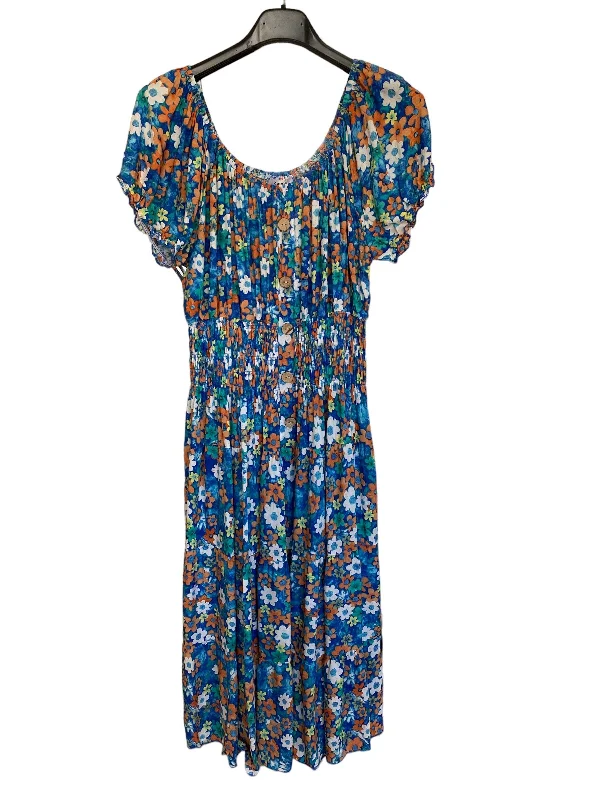 New Daisy Print Bardot Midi Dress (2 Colours) Trendy Long Sleeve Midi Dress