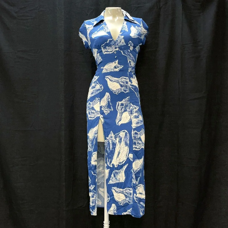 NWT Wmns Urban Outfitters Blue Seashell Print Slit Midi Dress Sz XS MSRP$79 Stylish Animal Print Midi Dress NWT Wmns Urban Outfitters Blue Seashell Print Slit Midi Dress Sz XS MSRP$79 Stylish Animal Print Midi Dress