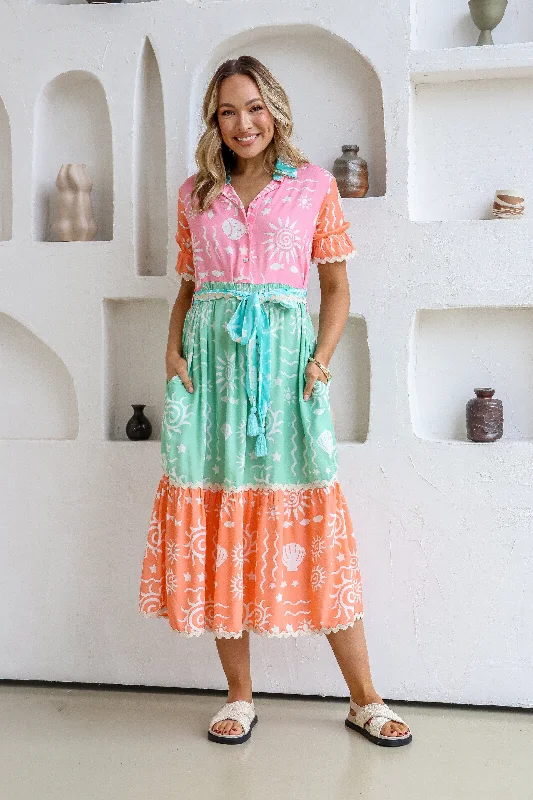 Oasis Midi Dress - Tropical - PREORDER Chic Lace Detail Midi Dress