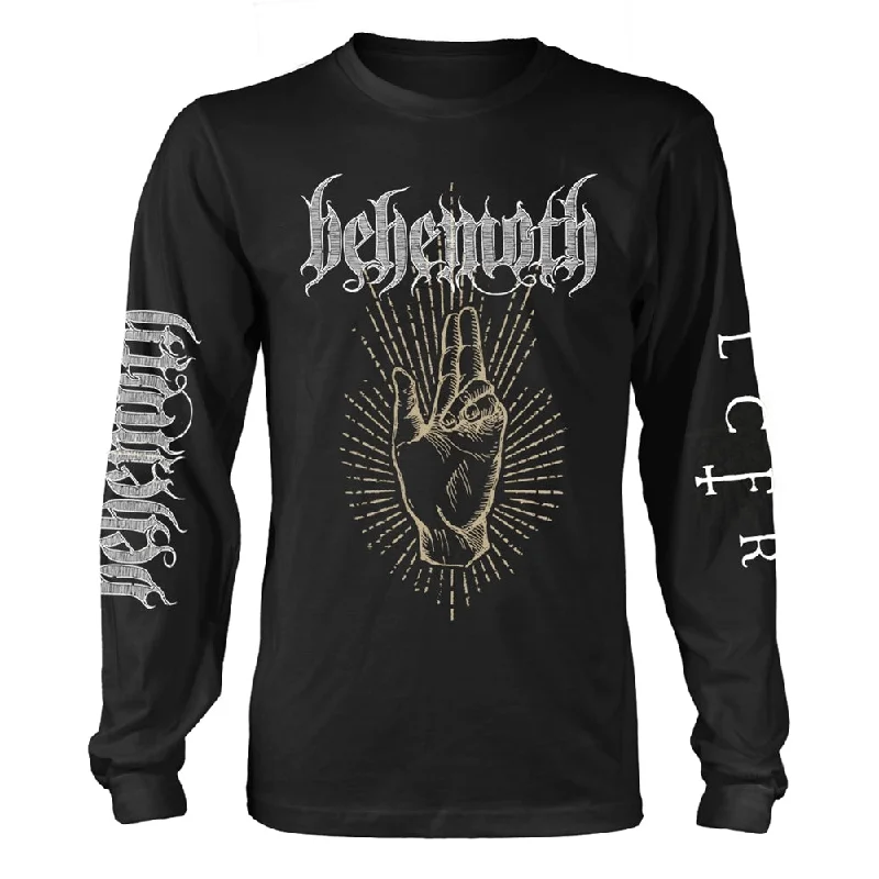 Behemoth Unisex Long Sleeved T-shirt: Lcfr (back print) Sequined Glittery Shiny