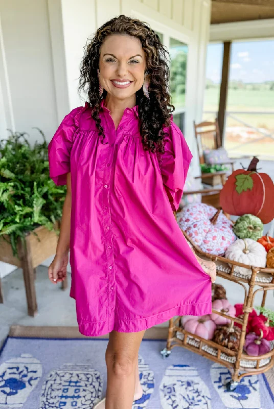 Plummet into Fall Mini Dress Comfortable Fit-and-Flare Mini Dress