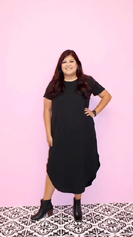 [Plus Size] Always Charming Midi Dress Comfortable Ruched Midi Dress