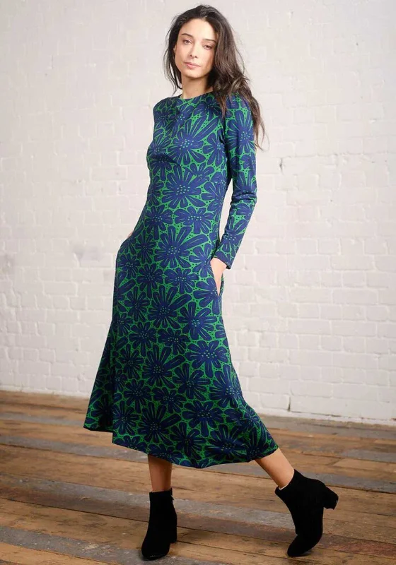 Pretty Vacant Ash Floral Midi Dress, Navy Fashionable Plaid Midi Dress