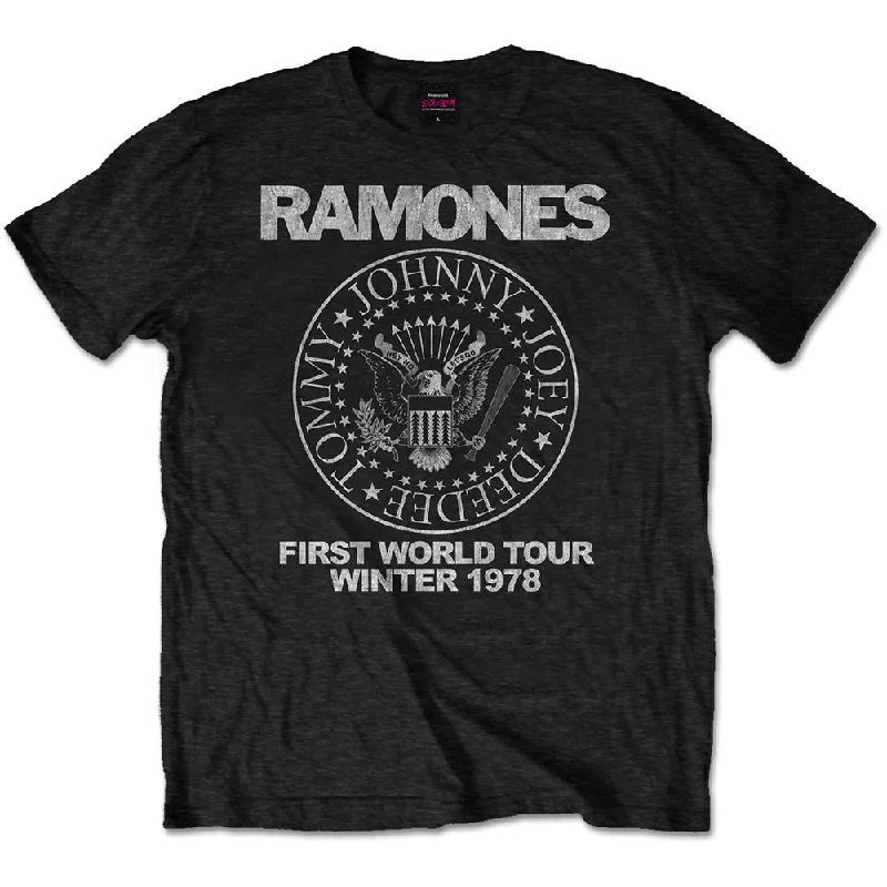 Ramones | Official Band T-Shirt | First World Tour 1978 Fleece Nylon Spandex