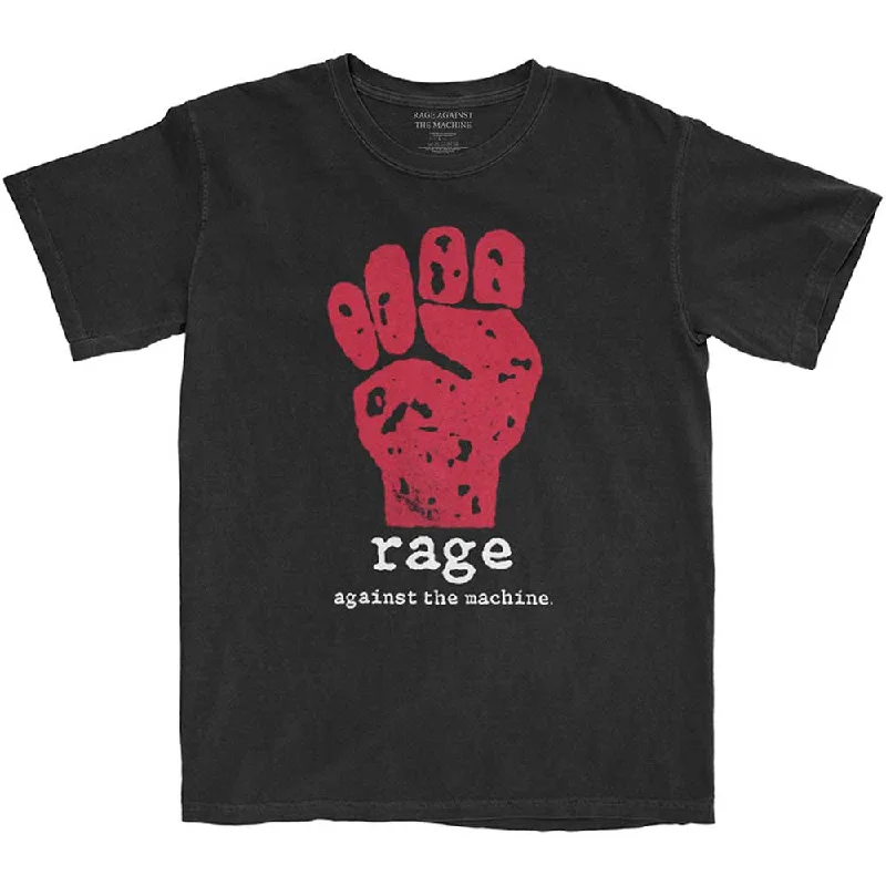 Rage Against The Machine | Official Band T-Shirt | Red Fist (Back Print) Basic T-Shirt Crew Neck Short Sleeve