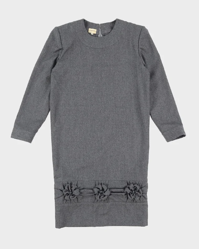 Riccardo Prisco 1960s Grey Wool Midi Dress - S Comfortable Short Sleeve Midi Dress