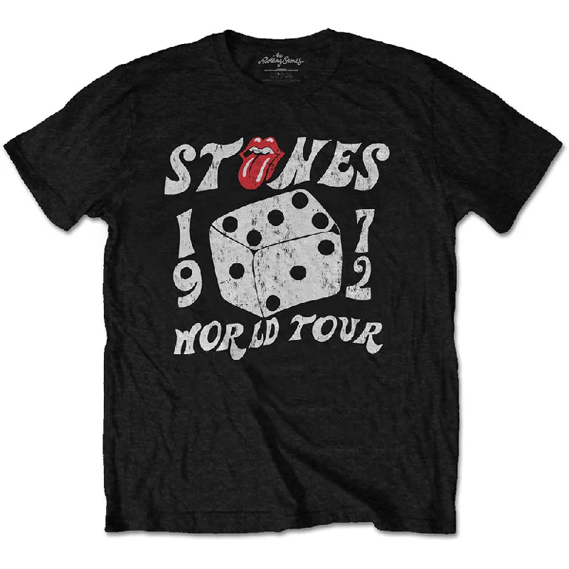 Rolling Stones - The Unisex Eco-T-Shirt: Dice Tour '72 Chenille Fabric Brocade Fabric Lace Fabric Rolling Stones - The Unisex Eco-T-Shirt: Dice Tour '72 Chenille Fabric Brocade Fabric Lace Fabric