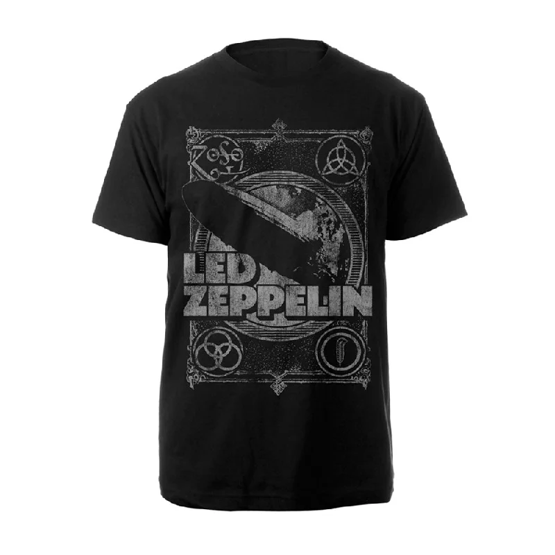 Led Zeppelin Unisex T-shirt: Vintage Print Lz1 Notch Collar Peter Pan Collar Cowl Neck Led Zeppelin Unisex T-shirt: Vintage Print Lz1 Notch Collar Peter Pan Collar Cowl Neck