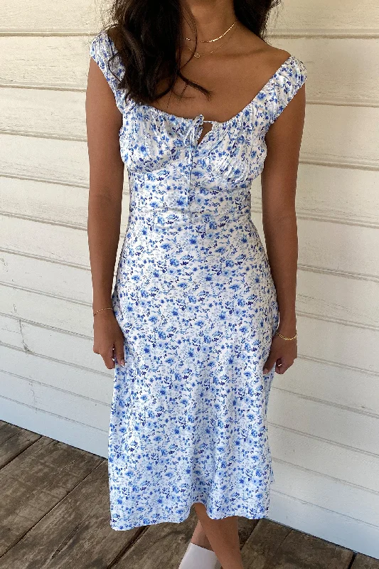 Satin Back Tie Midi Dress Elegant V-Neck Midi Dress