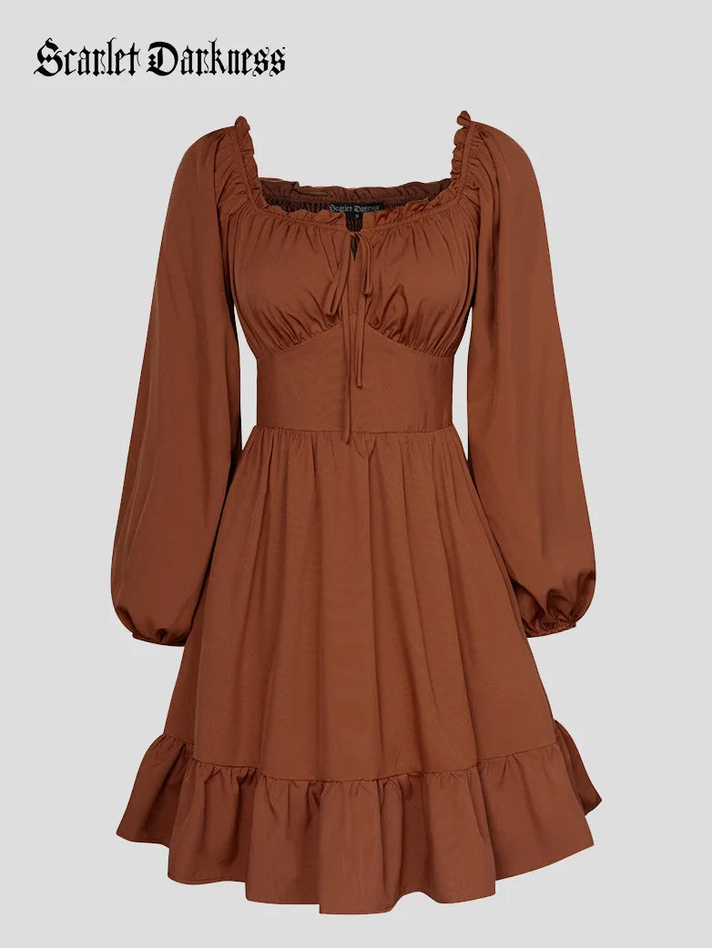Women Off Shoulder Midi Dress Pocket Corset Dress Trendy Midi Dress with Belt