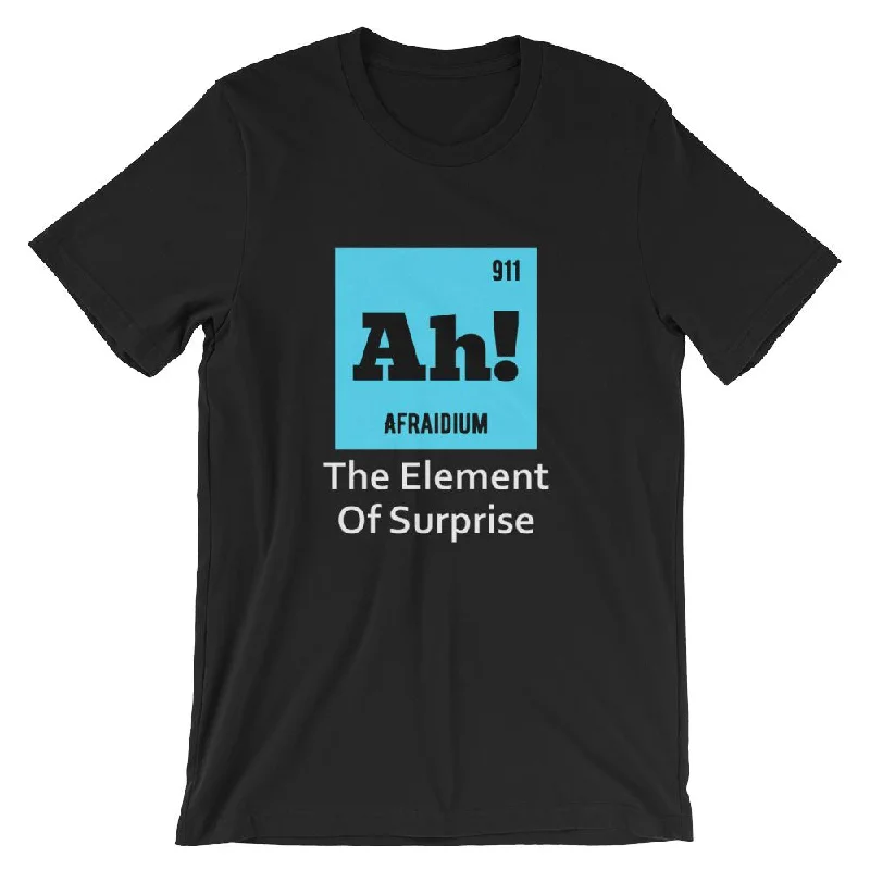 Science Teacher Funny T-Shirt, Afraidium Made Up Periodic Table Element, Ah! Striped Floral Plaid Science Teacher Funny T-Shirt, Afraidium Made Up Periodic Table Element, Ah! Striped Floral Plaid