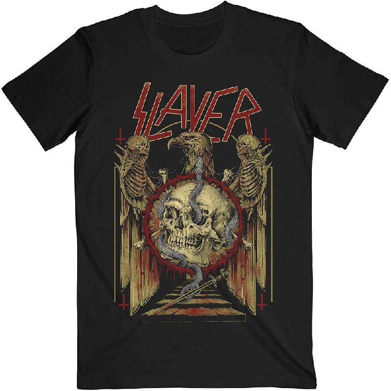 Slayer | Official Band T-Shirt | Eagle & Serpent Denim Fabric Leather Fabric Suede Fabric Slayer | Official Band T-Shirt | Eagle & Serpent Denim Fabric Leather Fabric Suede Fabric