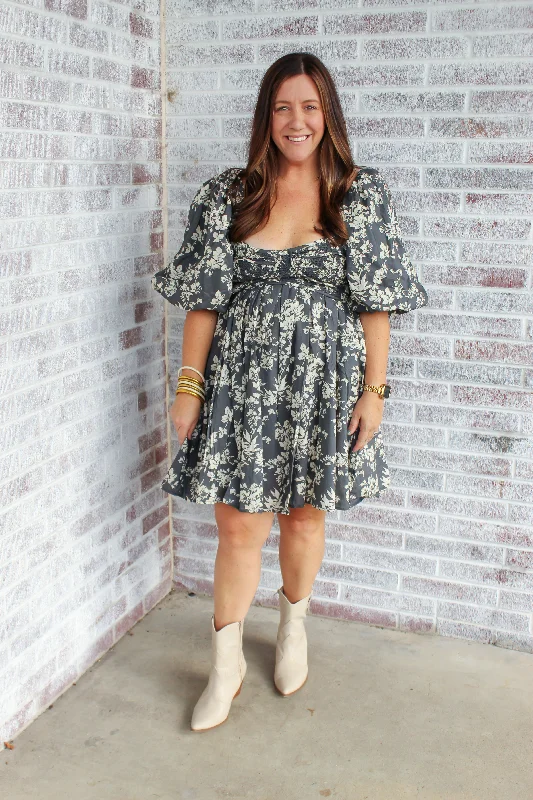 Sofie The Label - Cara Puff Sleeve Smocked Mini Dress Elegant Sequin Mini Dress