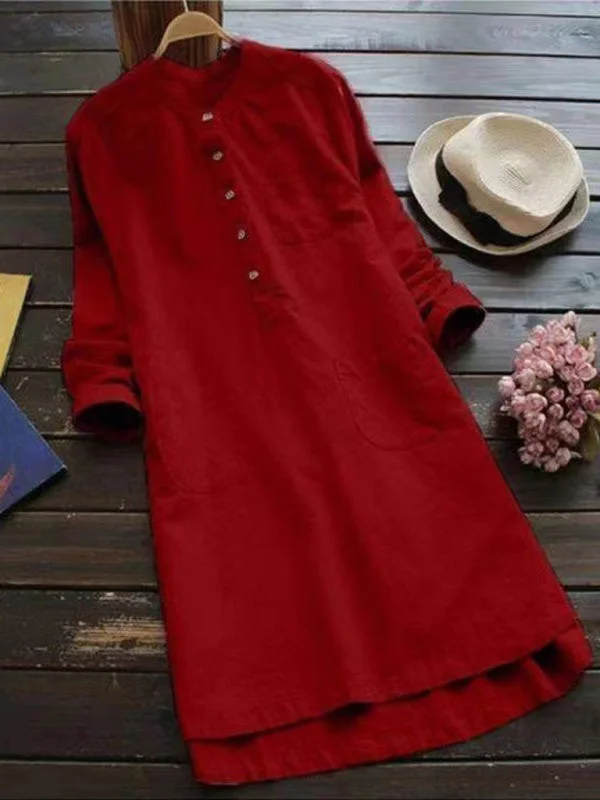 Blue Zone Planet | Solid Color Henley Collar Button Open Long Sleeve Shirt Style Midi Dress Cozy Ribbed Knit Midi Dress Blue Zone Planet | Solid Color Henley Collar Button Open Long Sleeve Shirt Style Midi Dress Cozy Ribbed Knit Midi Dress