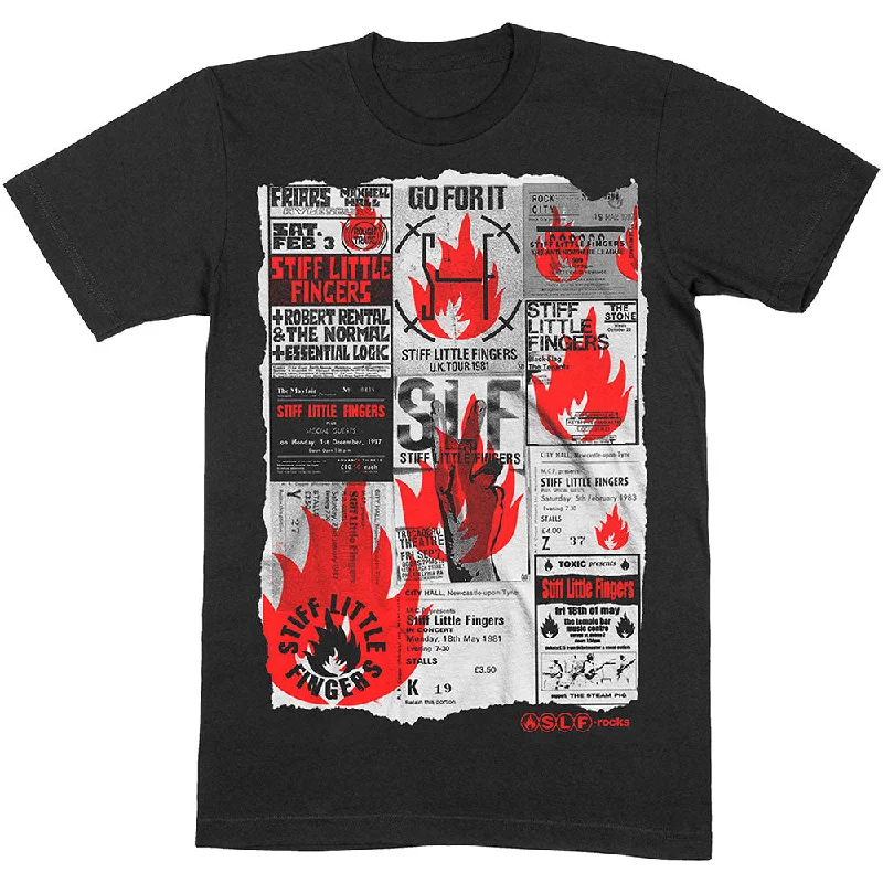 Stiff Little Fingers | Official Band T-Shirt | Flyer Graphic T-Shirt Round Neck Polyester Stiff Little Fingers | Official Band T-Shirt | Flyer Graphic T-Shirt Round Neck Polyester