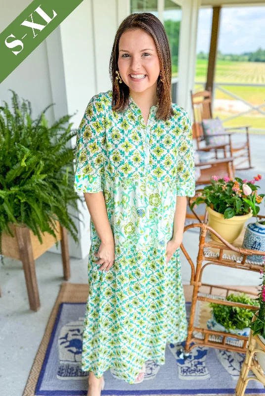 The Carnation Midi Dress in Lime Cozy T-shirt Midi Dress