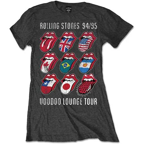The Rolling Stones Ladies T-Shirt: Voodoo Lounge Tongues Oversized T-Shirt Spandex breathable The Rolling Stones Ladies T-Shirt: Voodoo Lounge Tongues Oversized T-Shirt Spandex breathable