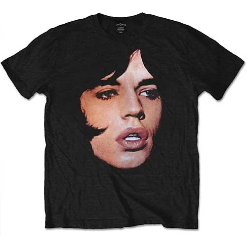 The Rolling Stones | Official Band T-Shirt | Mick Portrait Cotton Fabric Linen Fabric Terry Fabric