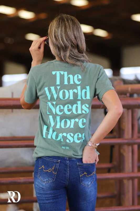 THE WORLD NEEDS MORE HORSES | TEE Sequined Glittery Shiny