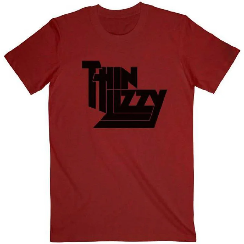 Thin Lizzy | Official Band T-Shirt | Logo Collared T-Shirt Boat Neck A-Line