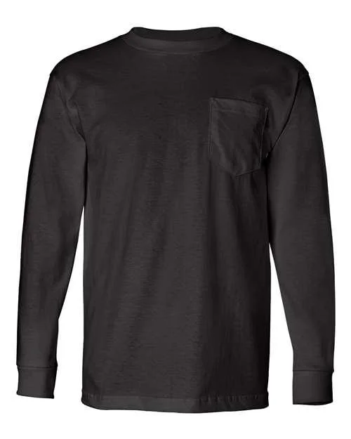Bayside USA-Made Long Sleeve Pocket T-Shirt 8100 Lace Blend Ribbed Blend Corduroy Blend Bayside USA-Made Long Sleeve Pocket T-Shirt 8100 Lace Blend Ribbed Blend Corduroy Blend