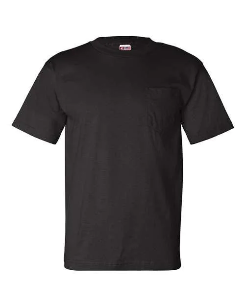 Bayside USA-Made Pocket T-Shirt 7100 Solid Color Striped Floral