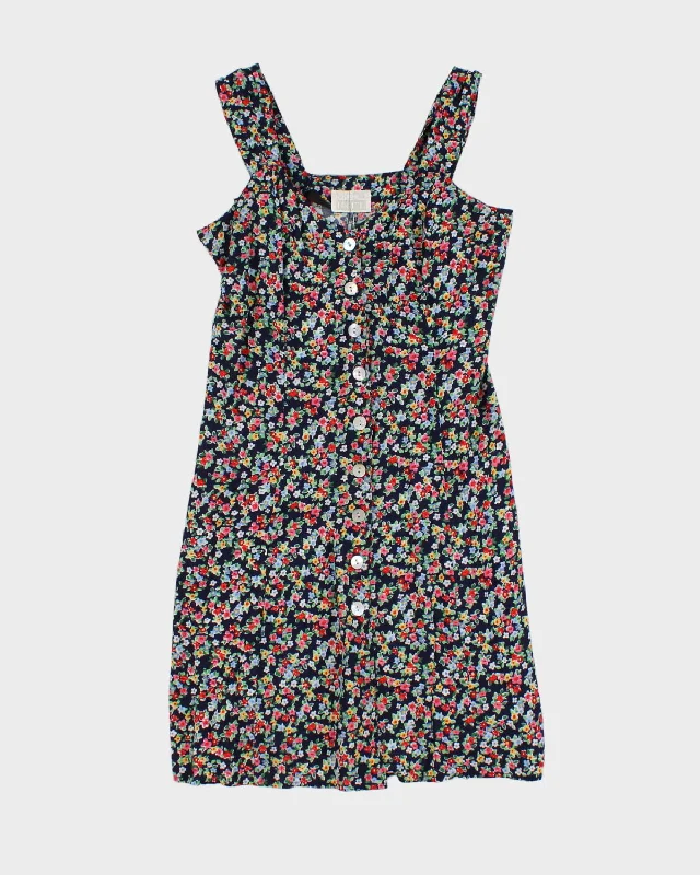 Vintage 90s Moda International Floral Button-Up Mini Dress - S Trendy Tie-Dye Mini Dress