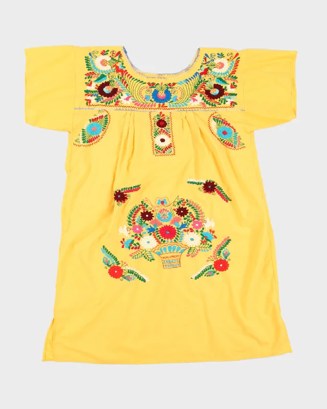 Vintage Yellow Embroidered Smock Midi Dress - L Trendy Off-Shoulder Ruffle Midi Dress Vintage Yellow Embroidered Smock Midi Dress - L Trendy Off-Shoulder Ruffle Midi Dress
