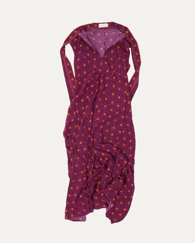 Madras Floral Tie-Neck Midi Dress Stylish Striped Midi Dress